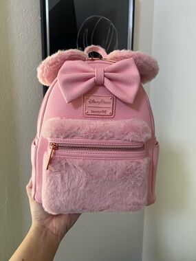 Loungefly Pink Plush Bow Mini Backpack